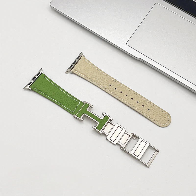 PallaBand Magnetic Buckle Lychee Leather Strap (For iWatch) - ANI-TECH