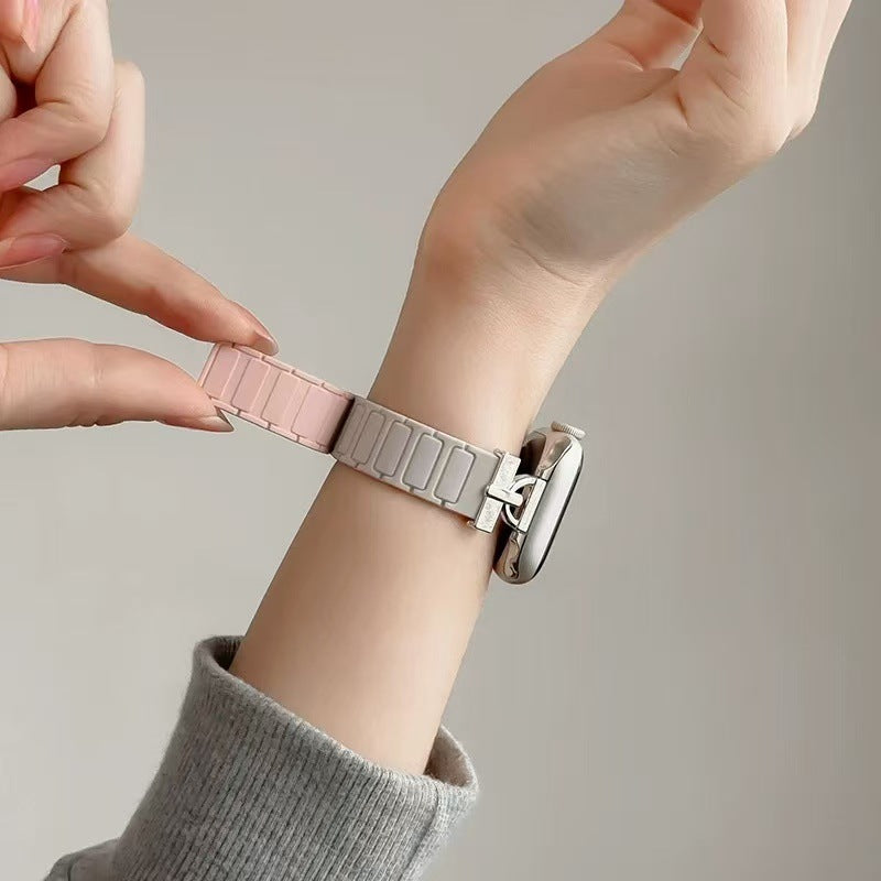 PallaBand Silicone Magnetic Creative D Buckle Two-Color Strap (iwatch) - ANI-TECH
