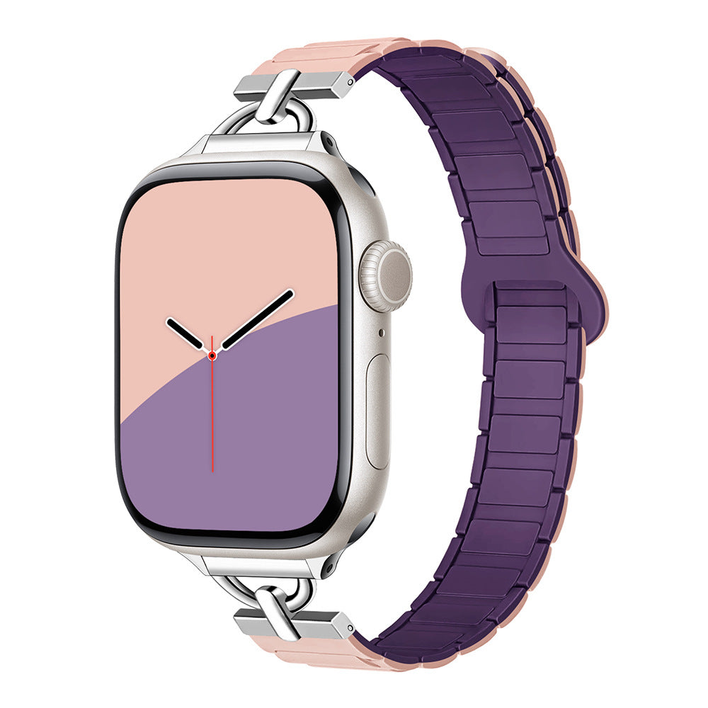 PallaBand Silicone Magnetic Creative D Buckle Two-Color Strap (iwatch) - ANI-TECH
