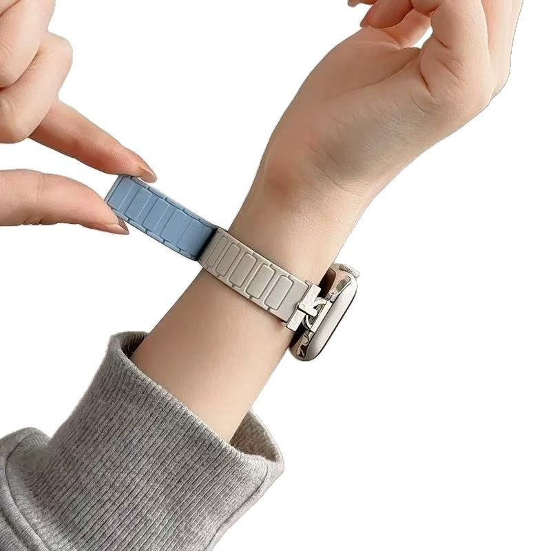 PallaBand Silicone Magnetic Creative D Buckle Two-Color Strap (iwatch) - ANI-TECH