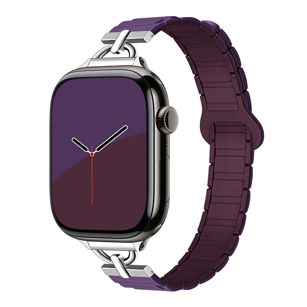 PallaBand Silicone Magnetic Creative D Buckle Two-Color Strap (iwatch) - ANI-TECH