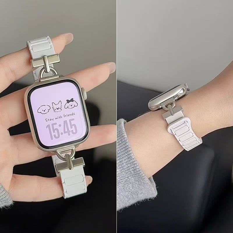 PallaBand Silicone Magnetic Creative D Buckle Two-Color Strap (iwatch) - ANI-TECH