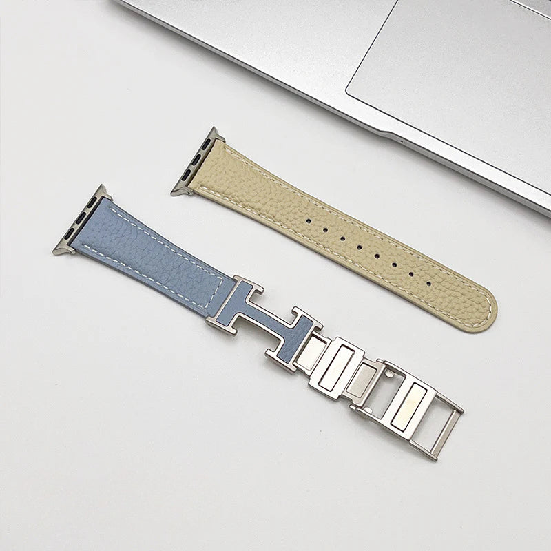 PallaBand Magnetic Buckle Lychee Leather Strap (For iWatch) - ANI-TECH