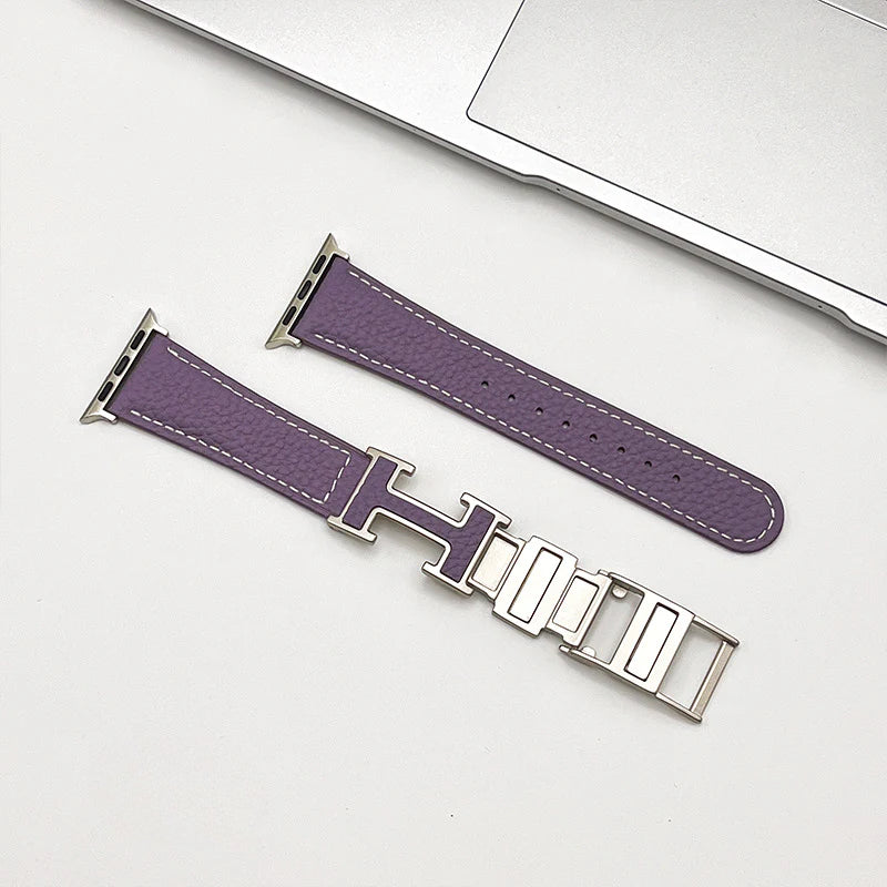 PallaBand Magnetic Buckle Lychee Leather Strap (For iWatch) - ANI-TECH