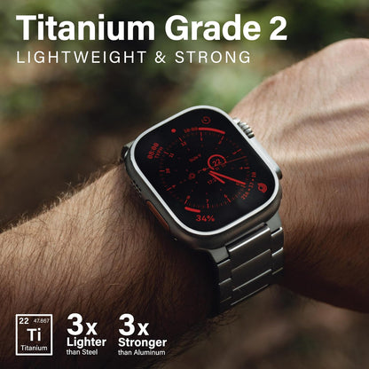 T01 Grade Apple Titanium Strap Fits All apple watch series - Adjustable Titanium Apple Watch Band with Secure Clasp - Premium Color Matching Band with Comfortable grip - Replacement Wristbands for iWatch (T01 | ULTRA Black)