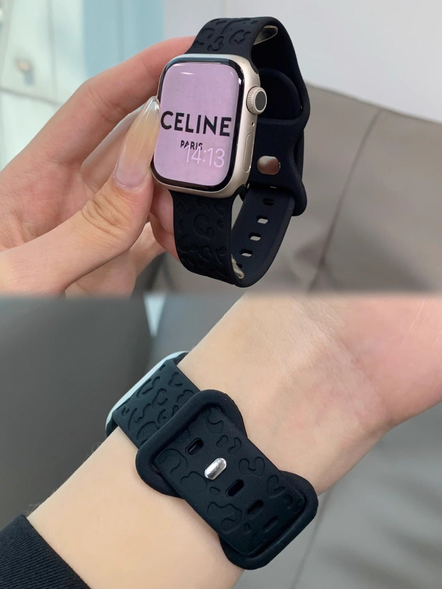 PallaBand Burgundy Silicone Cat Claw Strap - ANI-TECH