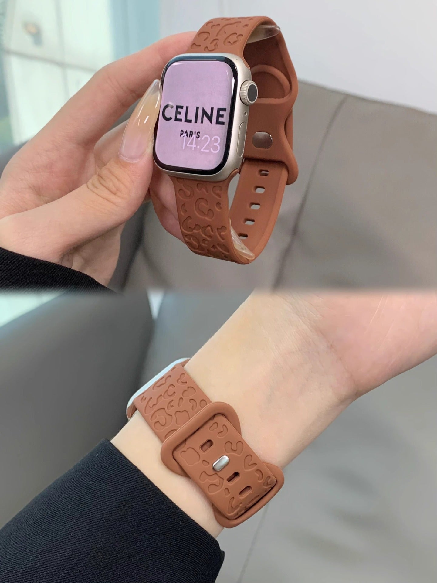 PallaBand Burgundy Silicone Cat Claw Strap - ANI-TECH