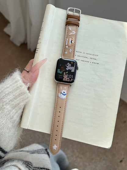Leather Embroidered Kitten Strap - ANI-TECH