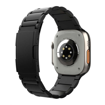T01 Grade Apple Titanium Strap Fits All apple watch series - Adjustable Titanium Apple Watch Band with Secure Clasp - Premium Color Matching Band with Comfortable grip - Replacement Wristbands for iWatch (T01 | ULTRA Black)