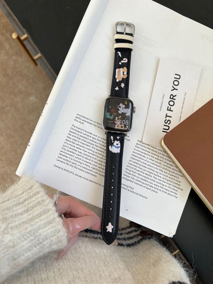 Leather Embroidered Kitten Strap - ANI-TECH