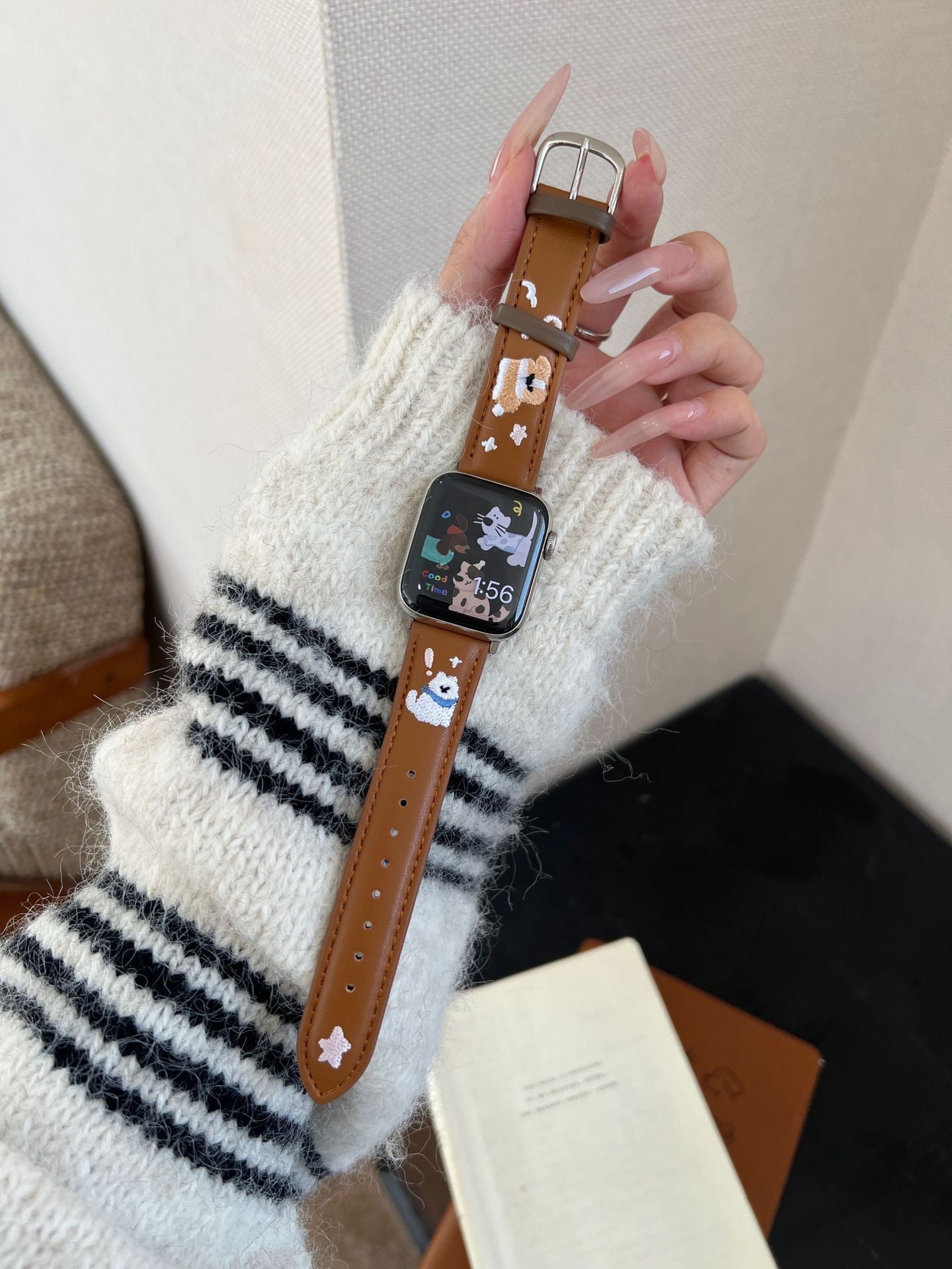 Leather Embroidered Kitten Strap - ANI-TECH