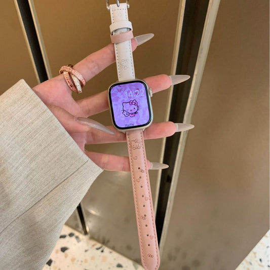 PallaBand Cute KT Cat Leather Fine Strap (iWatch) - ANI-TECH