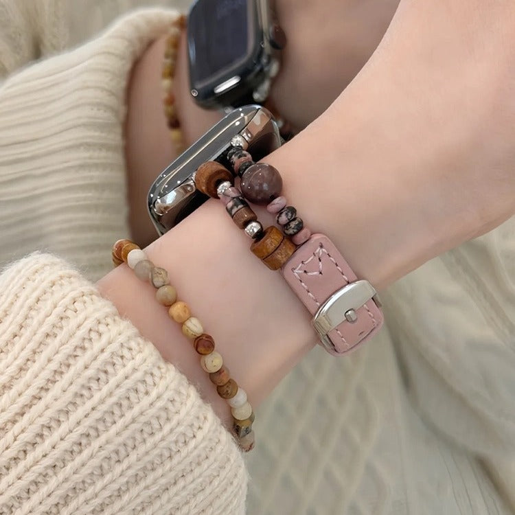 PallaBand Leather Stitched Natural Stone Strap (For iWatch) - ANI-TECH