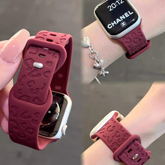 PallaBand Burgundy Silicone Cat Claw Strap - ANI-TECH