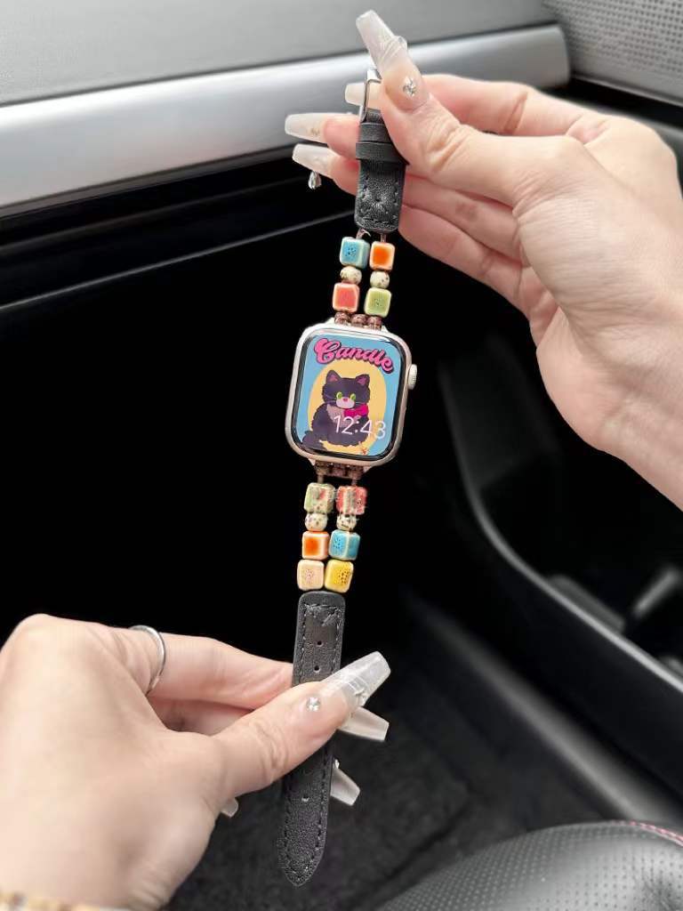 PallaBand Strap Colorful Beaded Spliced Leather Strap (For iWatch) - ANI-TECH