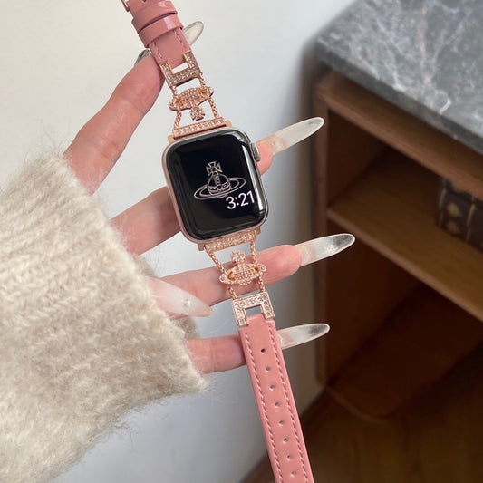 PallaBand Saturn Queen Mother Lacquered Leather Strap (iWatch) - ANI-TECH
