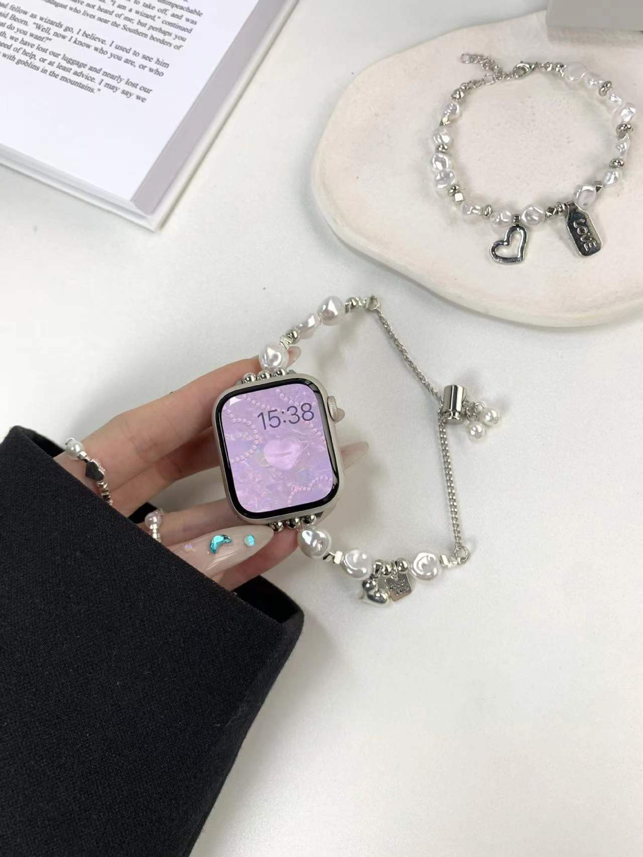 PallaBand Baroque Pearl Watch with Premium Sense Retractable Chain (For iWatch) - ANI-TECH