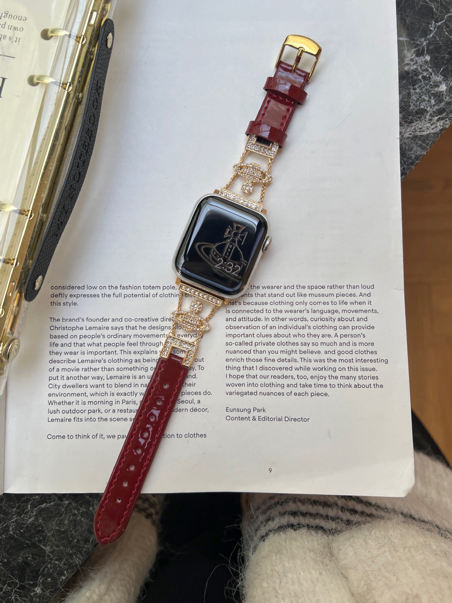 PallaBand Saturn Queen Mother Lacquered Leather Strap (iWatch) - ANI-TECH