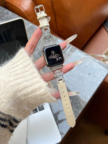 PallaBand Saturn Queen Mother Lacquered Leather Strap (iWatch) - ANI-TECH