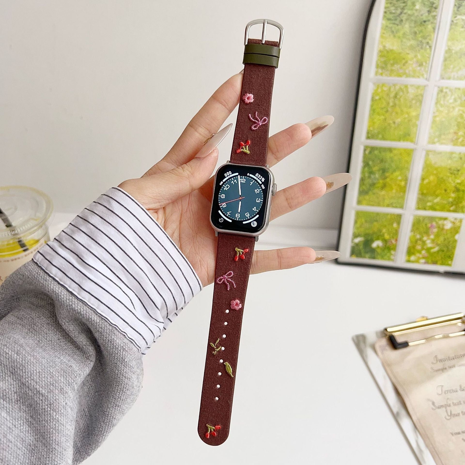 Pallaband™️ Bow cherry thorn leather strap - ANI-TECH