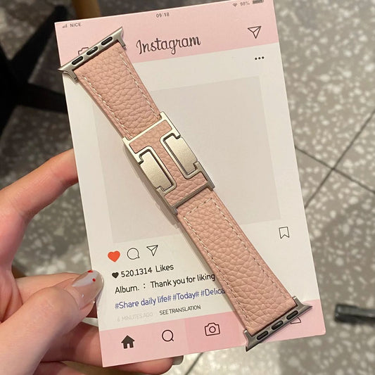 PallaBand Magnetic Buckle Lychee Leather Strap (For iWatch) - ANI-TECH