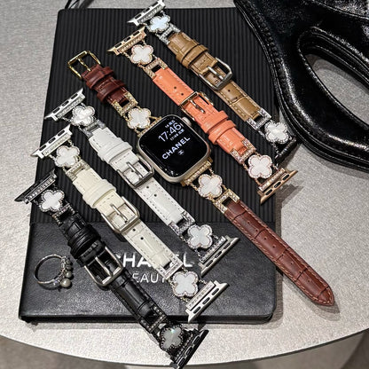 Four-leaf clover diamond strap