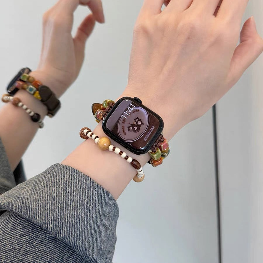 PallaBand Strap Colorful Beaded Spliced Leather Strap (For iWatch) - ANI-TECH
