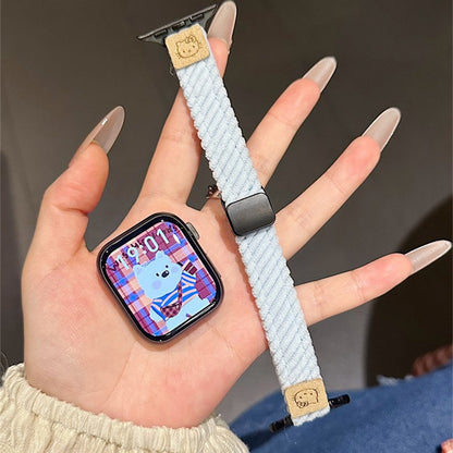 PallaBand cute kt cat thin corduroy magnetic buckle strap (iwatch) - ANI-TECH