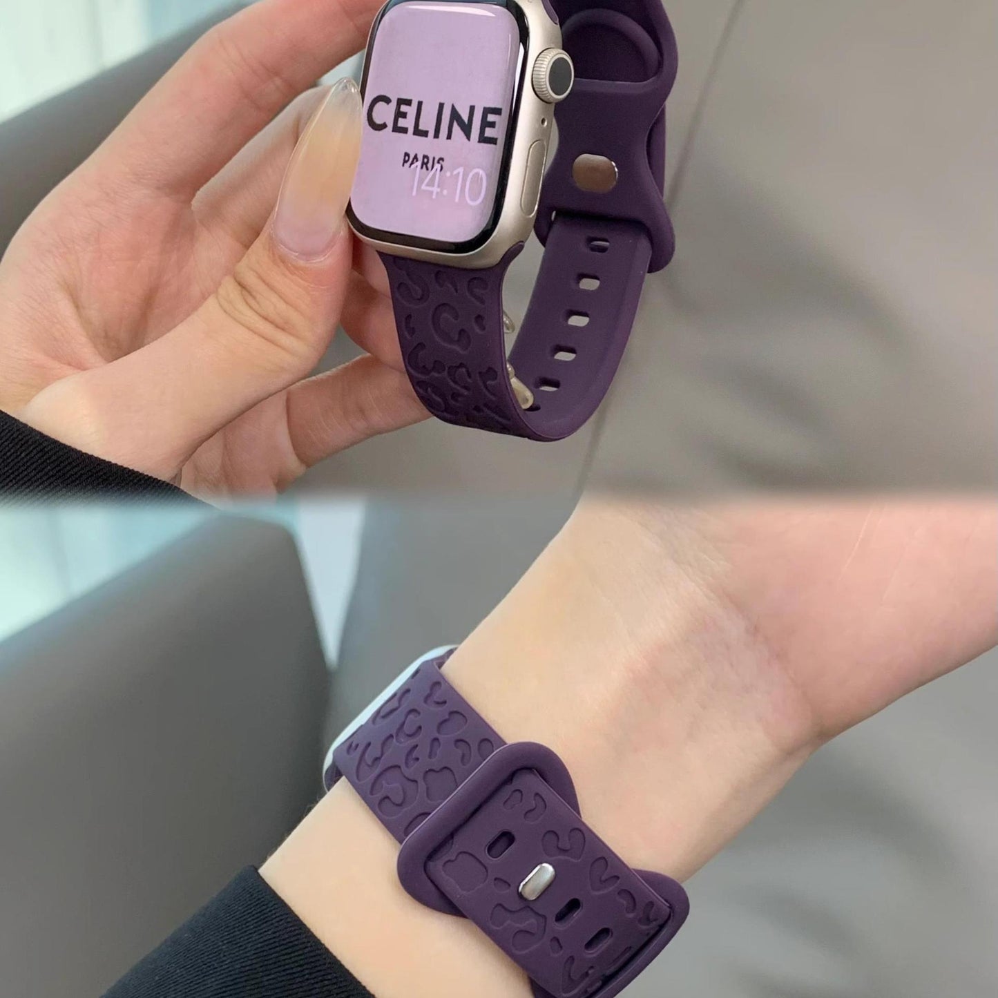 PallaBand Burgundy Silicone Cat Claw Strap - ANI-TECH