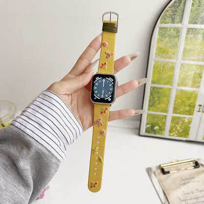 PallaBand Bow Cherry Pierced Leather Strap (iwatch) - ANI-TECH
