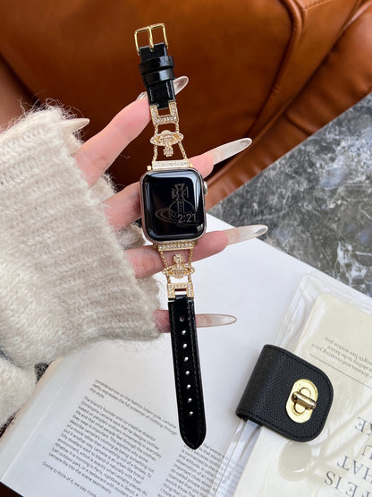 PallaBand Saturn Queen Mother Lacquered Leather Strap (iWatch) - ANI-TECH