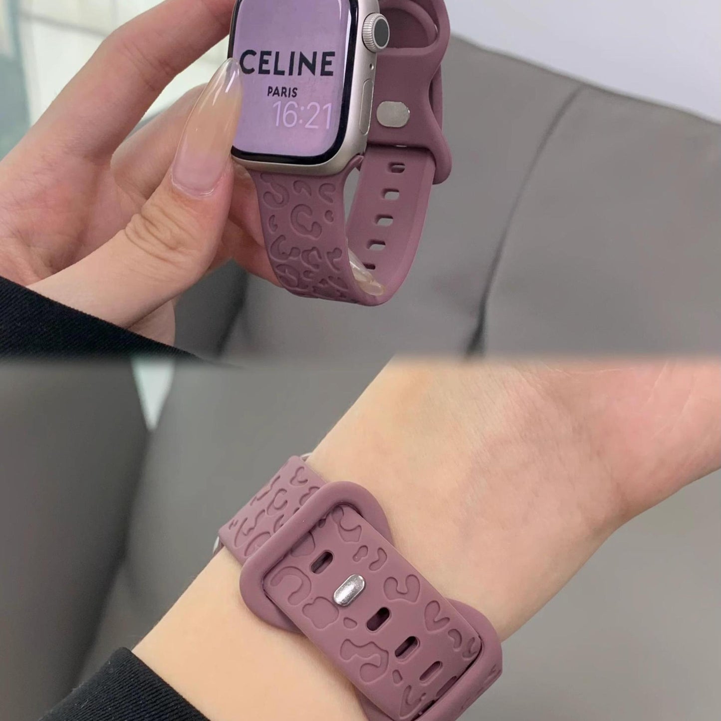 PallaBand Burgundy Silicone Cat Claw Strap - ANI-TECH