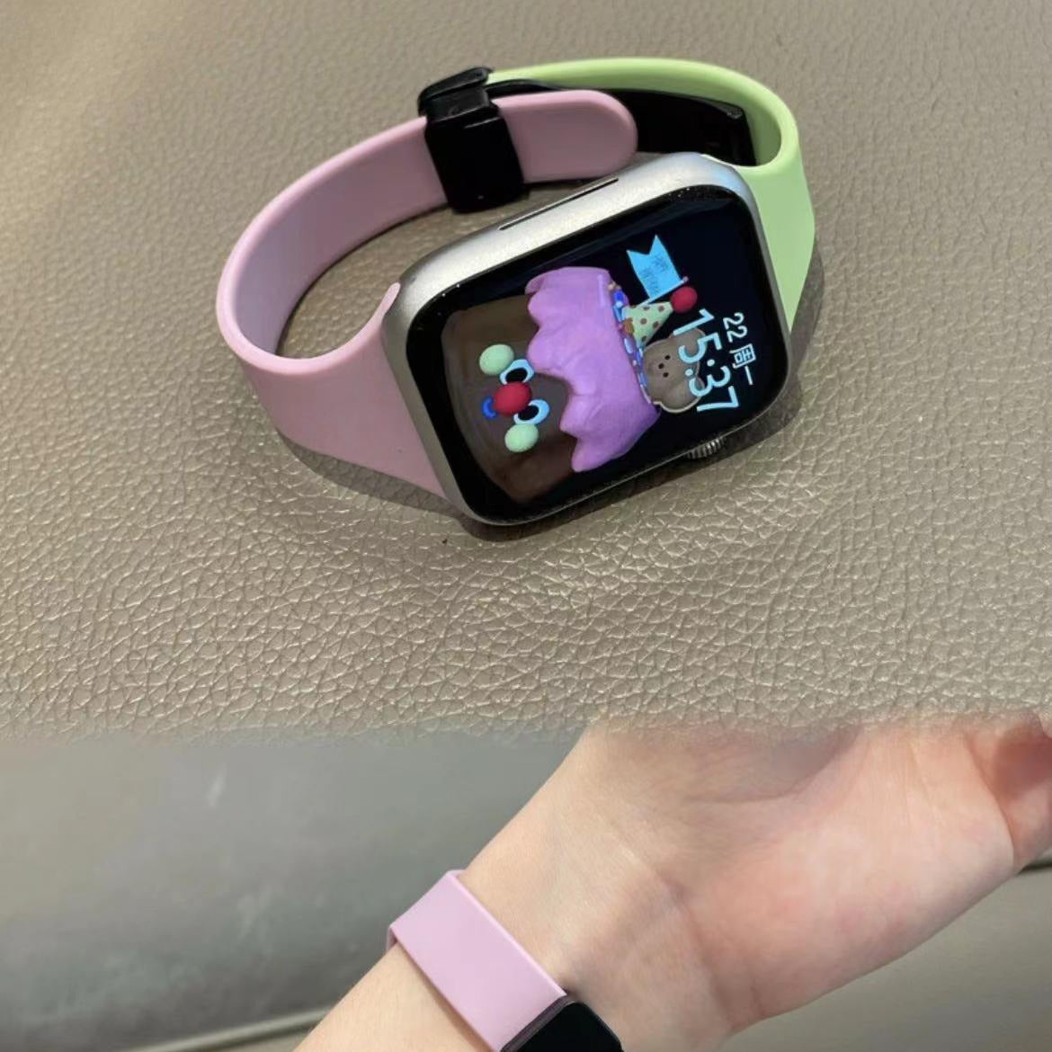 PallaBand Women's Fine Two-Tone Silicone Magnetic Buckle Watch Strap (iwatch) - ANI-TECH
