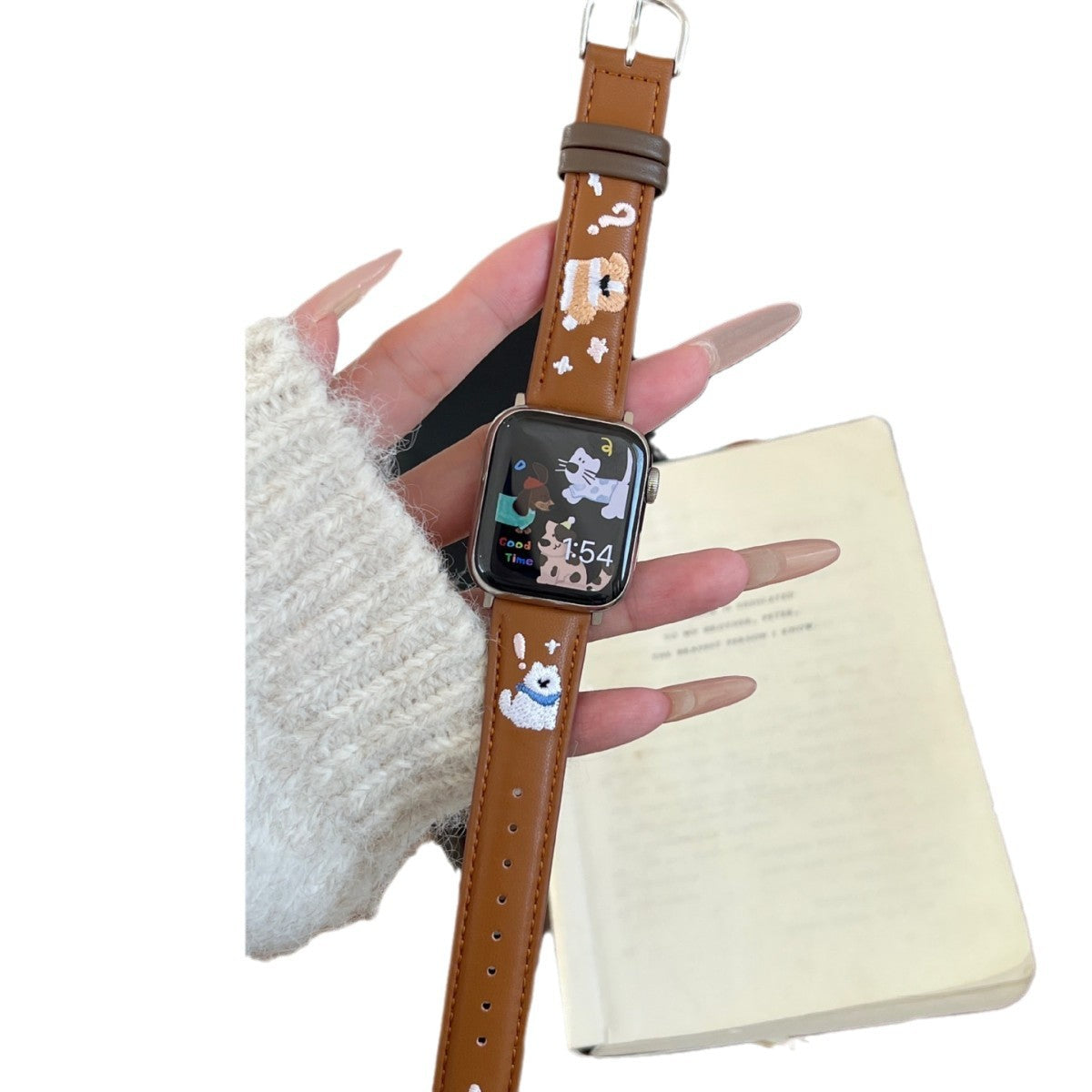 Leather Embroidered Kitten Strap - ANI-TECH