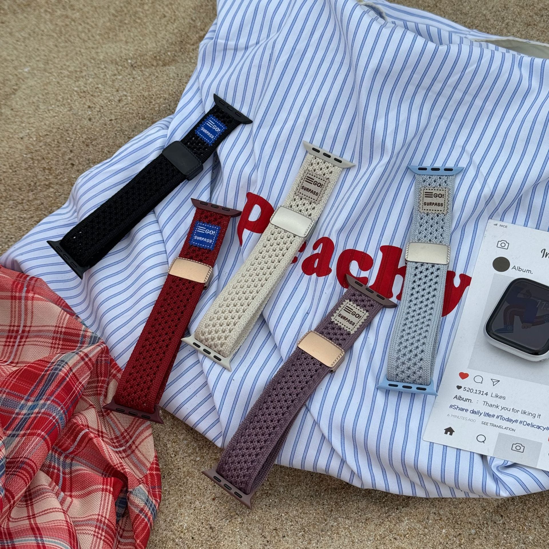 PallaBand Breathable Knitted Sports Label Magnetic Buckle Strap (iWatch) - ANI-TECH