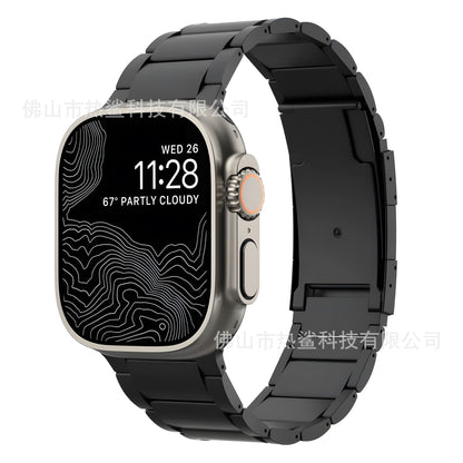 T01 Grade Apple Titanium Strap Fits All apple watch series - Adjustable Titanium Apple Watch Band with Secure Clasp - Premium Color Matching Band with Comfortable grip - Replacement Wristbands for iWatch (T01 | ULTRA Black)