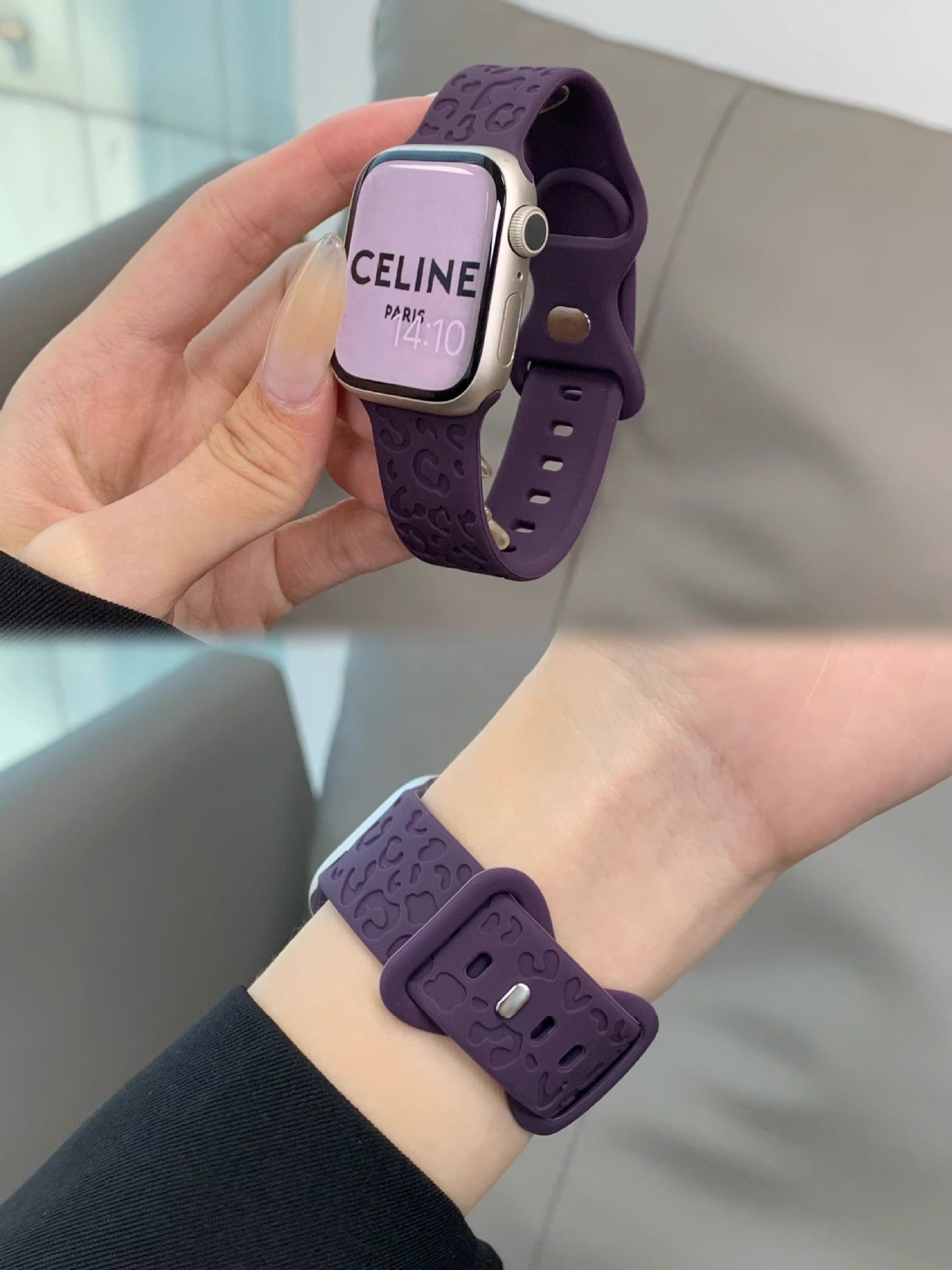 PallaBand Burgundy Silicone Cat Claw Strap - ANI-TECH