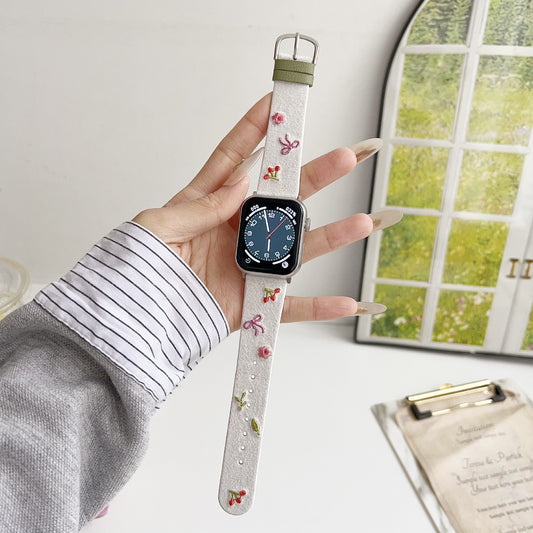 Pallaband™️ Bow cherry thorn leather strap - ANI-TECH