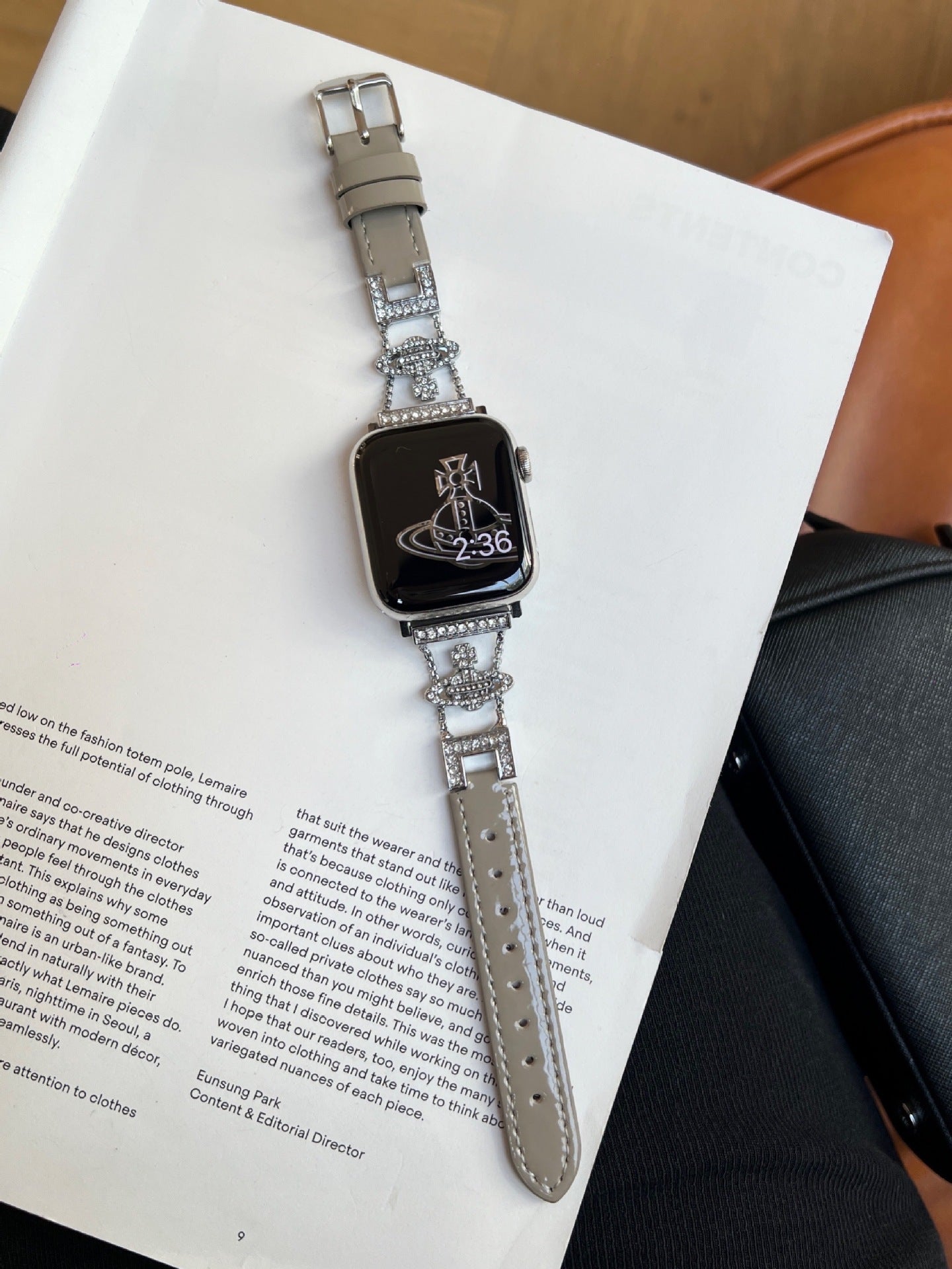 PallaBand Saturn Queen Mother Lacquered Leather Strap (iWatch) - ANI-TECH
