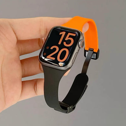 PallaBand Women's Fine Two-Tone Silicone Magnetic Buckle Watch Strap (iwatch) - ANI-TECH
