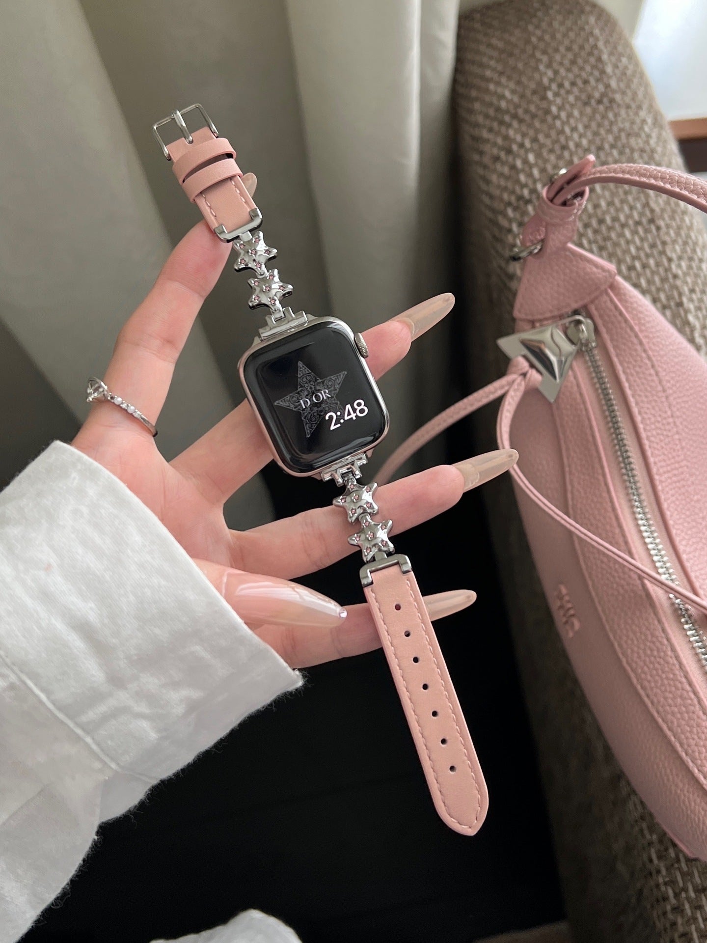 PallaBand Star Dot Diamond Metal Splicing Leather Strap (iWatch) - ANI-TECH