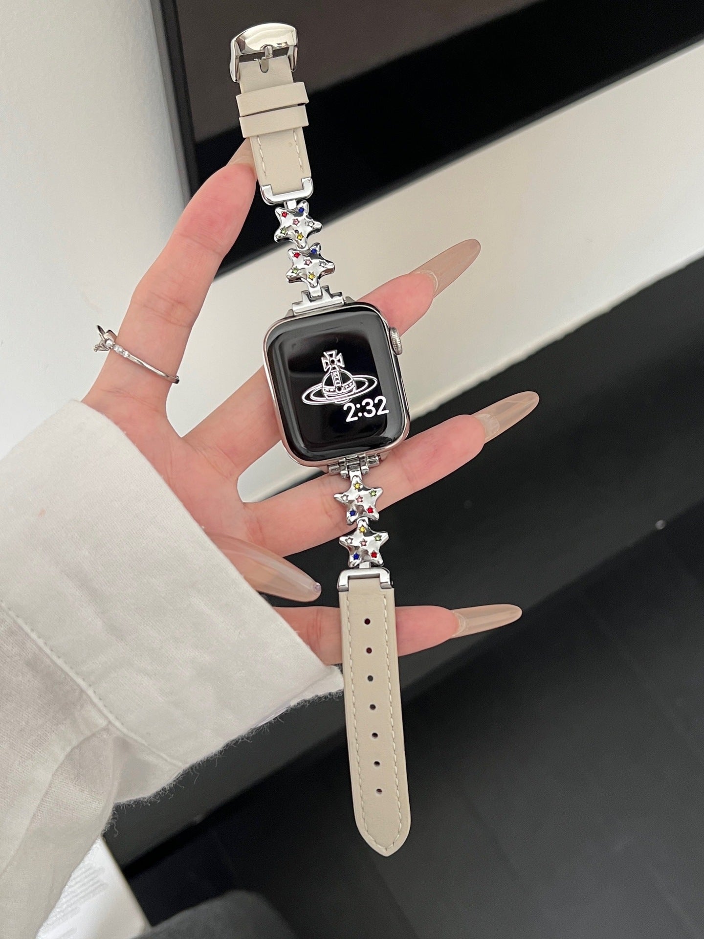 PallaBand Star Dot Diamond Metal Splicing Leather Strap (iWatch) - ANI-TECH