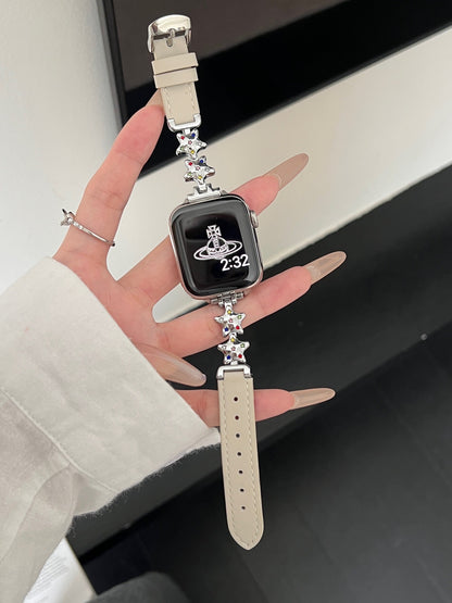 PallaBand Star Dot Diamond Metal Splicing Leather Strap (iWatch) - ANI-TECH