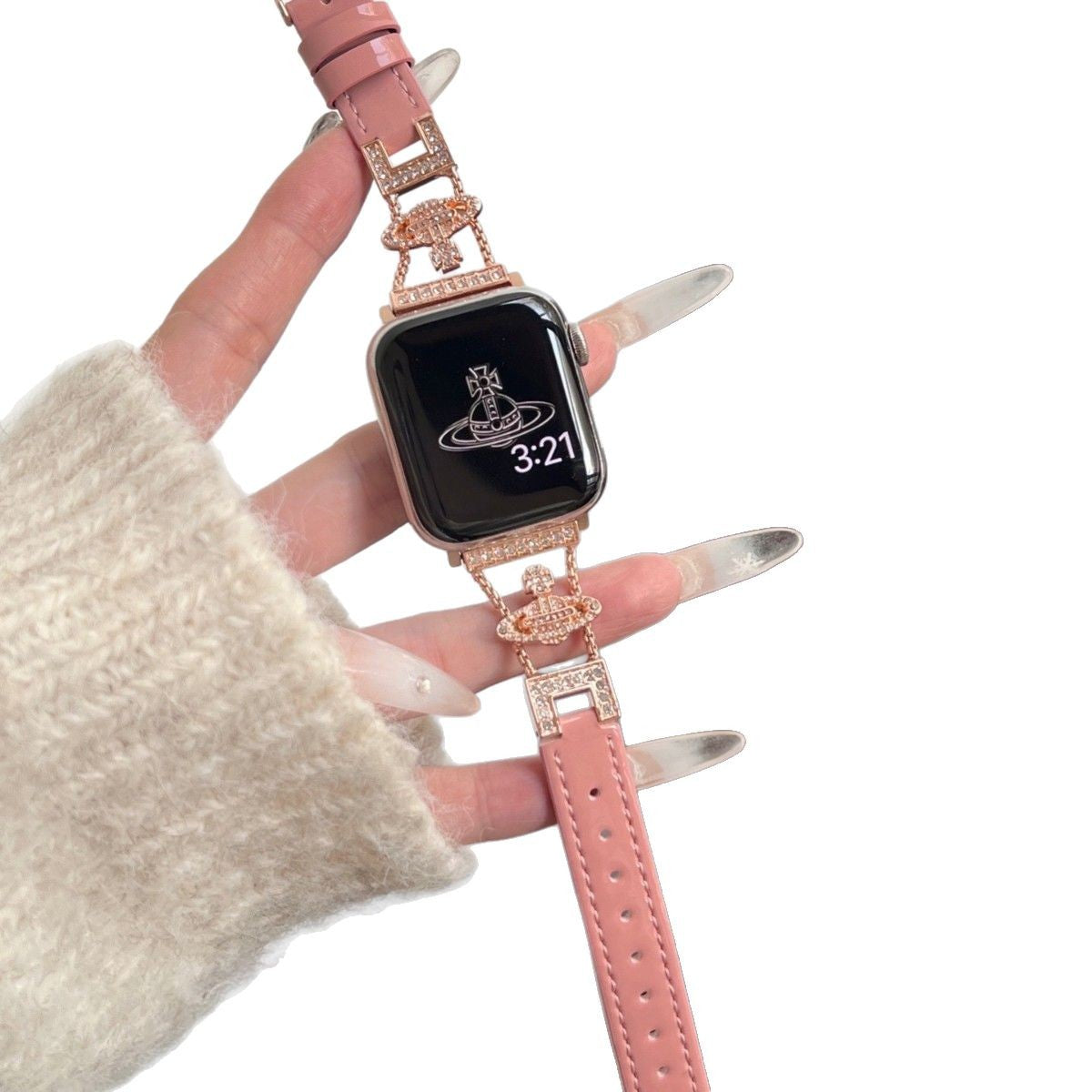 PallaBand Saturn Queen Mother Lacquered Leather Strap (iWatch) - ANI-TECH