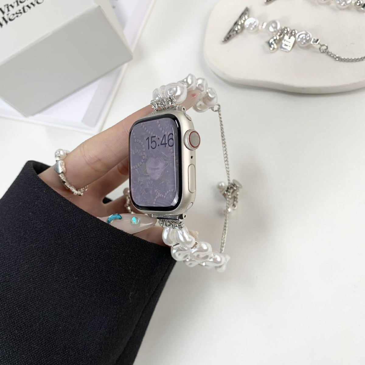 PallaBand Baroque Pearl Watch with Premium Sense Retractable Chain (For iWatch) - ANI-TECH