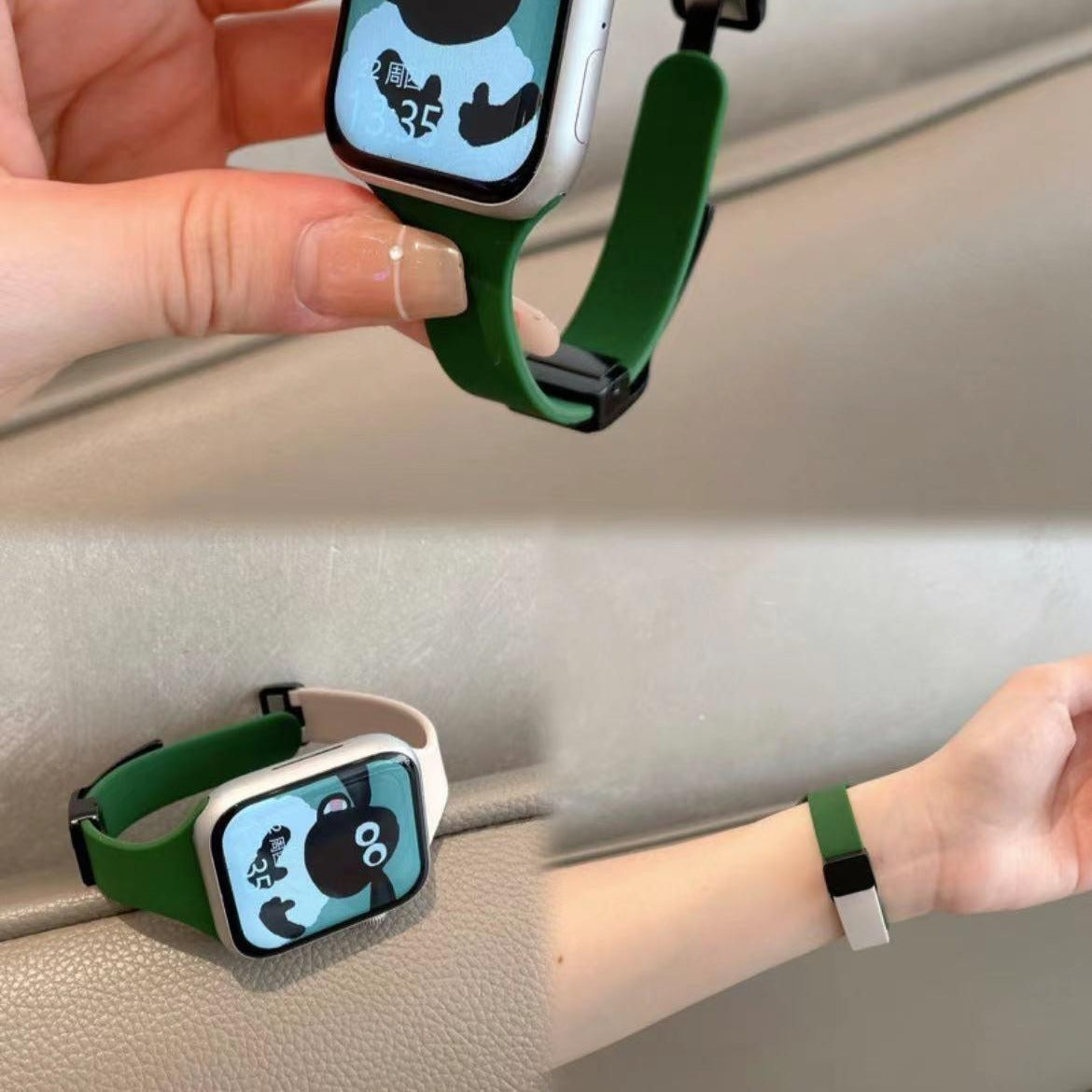 PallaBand Women's Fine Two-Tone Silicone Magnetic Buckle Watch Strap (iwatch) - ANI-TECH
