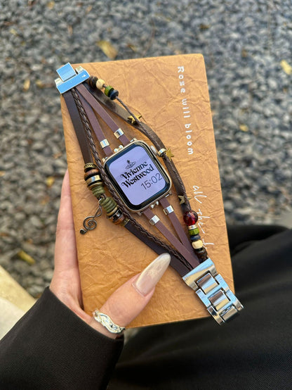 PallaBand™️ leather woven music note ethnic style bracelet strap (iwatch) - ANI-TECH