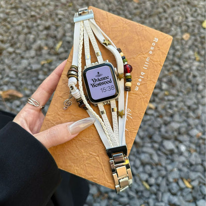 PallaBand™️ leather woven music note ethnic style bracelet strap (iwatch) - ANI-TECH