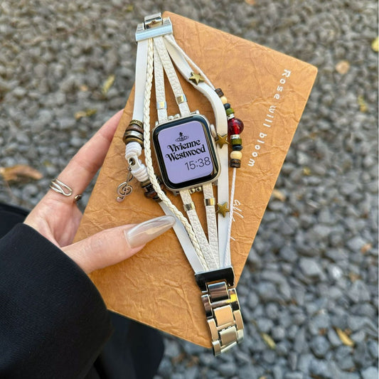 PallaBand™️ leather woven music note ethnic style bracelet strap (iwatch) - ANI-TECH