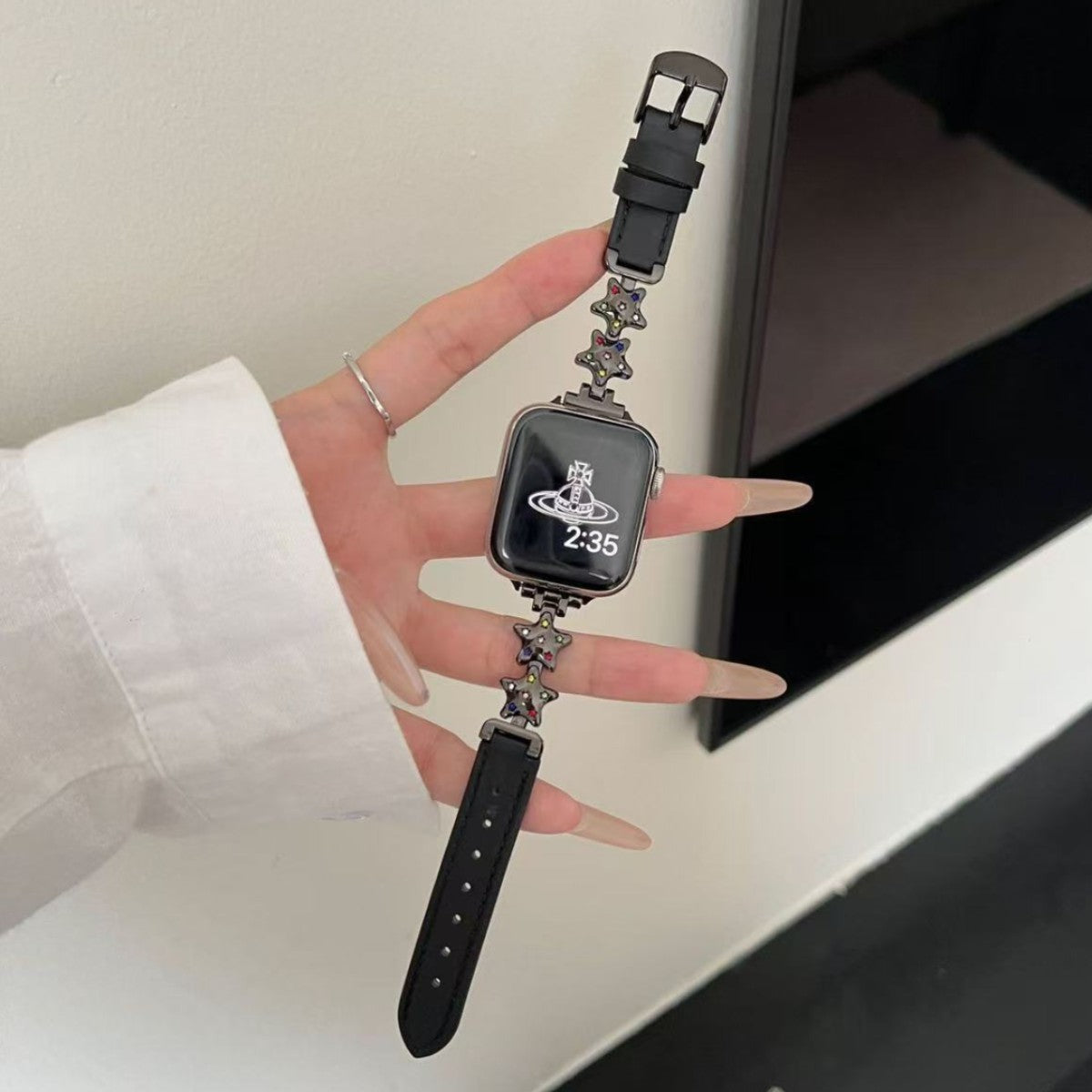 PallaBand Star Dot Diamond Metal Splicing Leather Strap (iWatch) - ANI-TECH